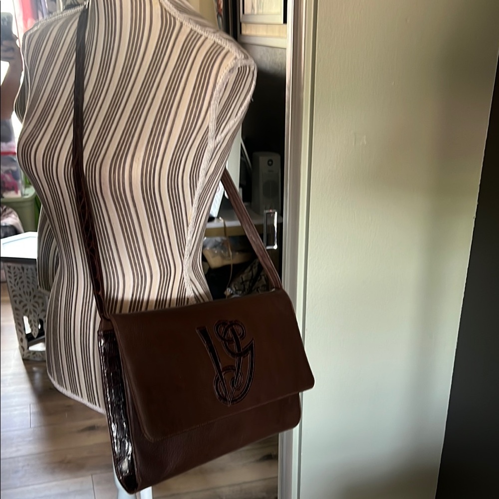 🛑 1 hour sale. Valentino Garavani, Brown Leather Shoulder Bag, 100% authentic - Picture 14 of 16